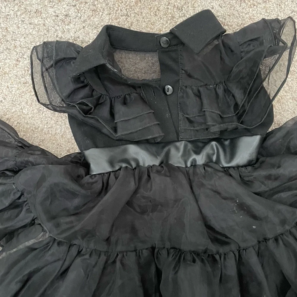 Black Layered Tulle Kids Party Dress
